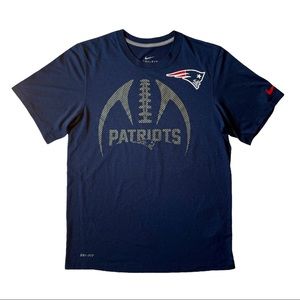 Men’s Nike Dri-Fit NFL New England Patriots Tee T-Shirt Navy Blue - Small
